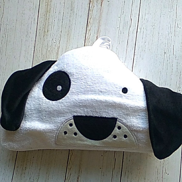 Pillowfort Bath Pillowfort Kids Black White 0 Cotton Puppy Hooded